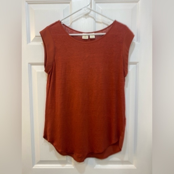 Catherine Malandrino 100% Linen Sleeveless Blouse Lightweight Top Women's Sz L - Picture 1 of 6